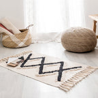 Western geometric printed carpet Multicolored jute carpet Pet-friendly, stain-resistant indoor runner with fringes for the room