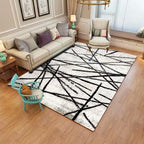 Northern European Living Room Rug Multicolored Geometric Print Indoor Carpet Synthetic Non-Slip Backing Pet-Friendly Rug