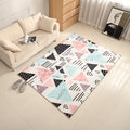 New Living Room Rug Multicolor Geometric Print Area Rug Polyester Non-Slip Backing Easy Care Indoor Rug