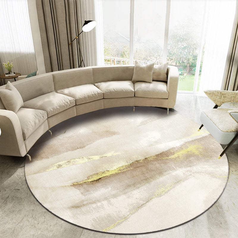 Casual Living Room Rug Multi-Colored Abstract Printed Indoor Rug Polyester Pet-Friendly Stain-Resistant Rug