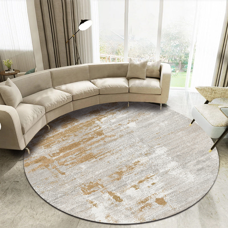 Casual Living Room Rug Multi-Colored Abstract Printed Indoor Rug Polyester Pet-Friendly Stain-Resistant Rug