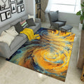 Steampunk Living Room Rug Multicolor Abstract Print Indoor Rug Polyester Non-slip Pet-friendly Rug