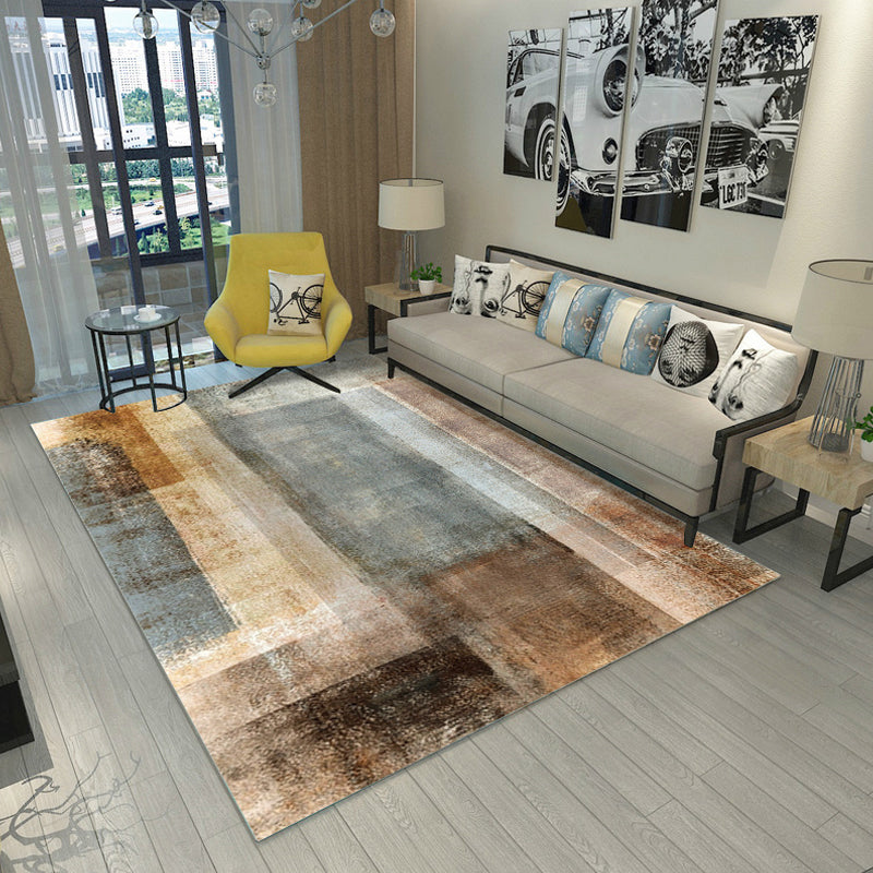 Steampunk Living Room Rug Multicolor Abstract Print Indoor Rug Polyester Non-slip Pet-friendly Rug