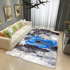 Steampunk Living Room Rug Multicolor Abstract Print Indoor Rug Polyester Non-slip Pet-friendly Rug