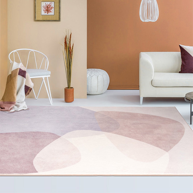 Simple Color Block Carpet Multi-Color Synthetic Rug Non-Slip Backing Easy Care Pet Friendly Indoor Carpet for Home