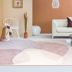 Simple Color Block Carpet Multi-Color Synthetic Rug Non-Slip Backing Easy Care Pet Friendly Indoor Carpet for Home