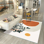 Casual Living Room Rug Multicolored Color Blocked Rug Polypropylene Non-Slip Easy to Care Indoor Rug