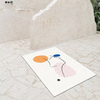 Modern hand-printed rug Multifleur polypropylene indoor rug non-slip carpet side easy care area rug for room