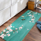 Relaxing floral printed carpet multi-colored PVC indoor rug with non-slip backing pet-friendly rug for home