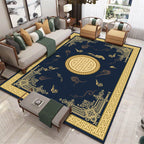 Formal Living Room Rug Multicolored Patterned Indoor Rug Polyester Non-Slip Back Washable Rug