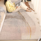 Comfort Hand-printed Carpet Multicolored Lambswool Area Rug Non-slip Back Easy-care Indoor Rug for the Bedroom