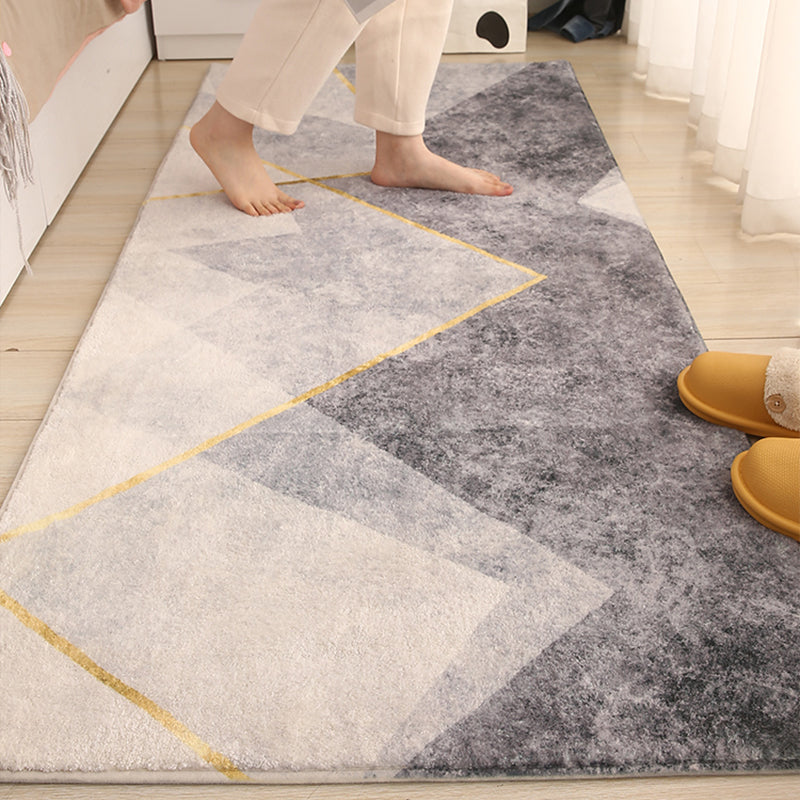 Comfort Hand-printed Carpet Multicolored Lambswool Area Rug Non-slip Back Easy-care Indoor Rug for the Bedroom