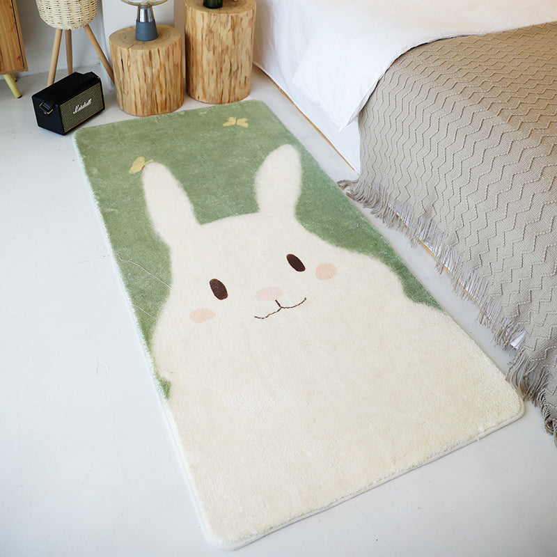 Northern European Cartoon Printed Carpet Multicolor Polyester Area Rug Non-Slip Backing Pet-Friendly Rug for Children