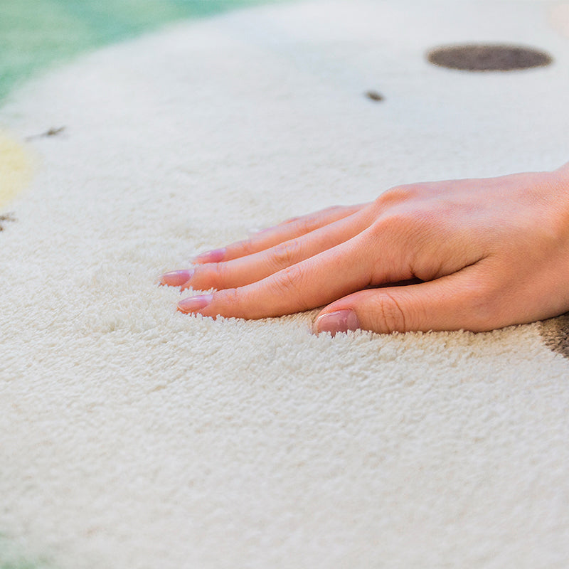 Northern European Cartoon Printed Carpet Multicolor Polyester Area Rug Non-Slip Backing Pet-Friendly Rug for Children