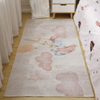 Cute Cartoon Pattern Carpet Multicolor Polypropylene Indoor Carpet Non-Slip Easy to Care Area Rug for Kids Room