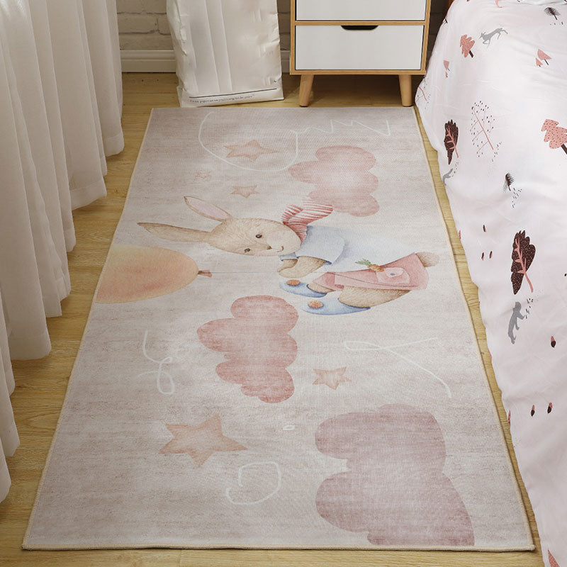Cute Cartoon Pattern Carpet Multicolor Polypropylene Indoor Carpet Non-Slip Easy to Care Area Rug for Kids Room