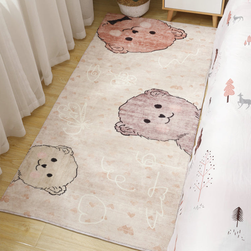 Cute Cartoon Pattern Carpet Multicolor Polypropylene Indoor Carpet Non-Slip Easy to Care Area Rug for Kids Room