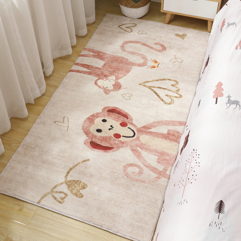 Cute Cartoon Pattern Carpet Multicolor Polypropylene Indoor Carpet Non-Slip Easy to Care Area Rug for Kids Room