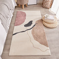 Western Room Rug Multicolored Color Block Indoor Rug Polyester Non-Slip Backing Easy-Care Rug
