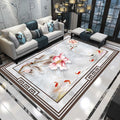 Relaxing Living Room Carpet Multicolored Floral Pattern Carpet Synthetic Non-Slip Pet-Friendly Easy-Care Carpet