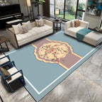 Relaxing Living Room Carpet Multicolored Floral Pattern Carpet Synthetic Non-Slip Pet-Friendly Easy-Care Carpet