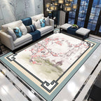 Relaxing Living Room Carpet Multicolored Floral Pattern Carpet Synthetic Non-Slip Pet-Friendly Easy-Care Carpet