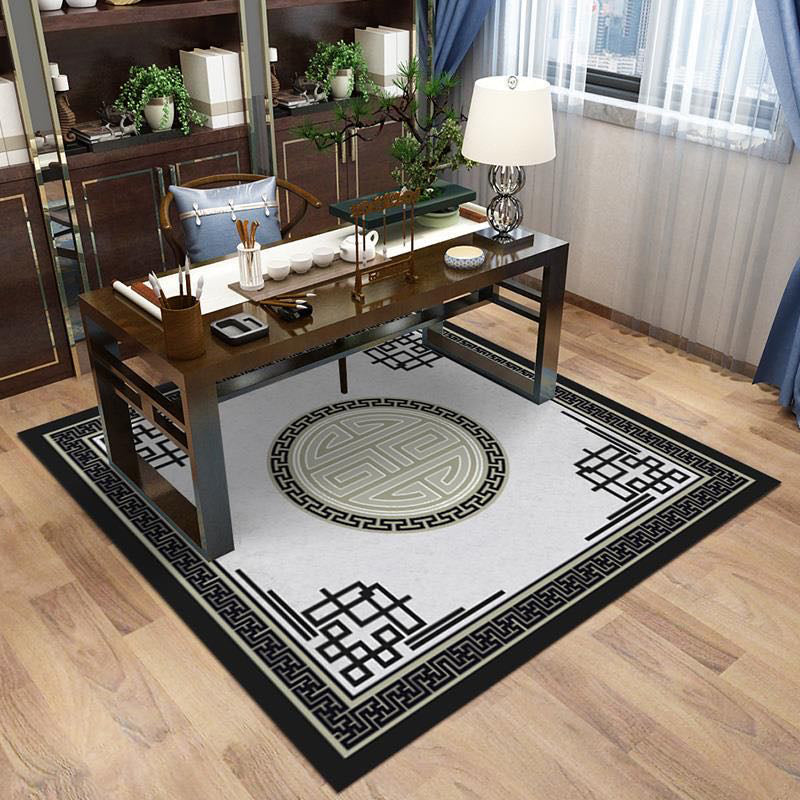 Multi-Color Pattern Rug Polypropylene Asia Indoor Rug Non-Slip Back Stain-Resistant Area Rug for Living Room