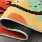 Purple Cartoon Print Rug Polyester Nordic Indoor Rug Non-Slip Back Washable Easy Care Rug for Room
