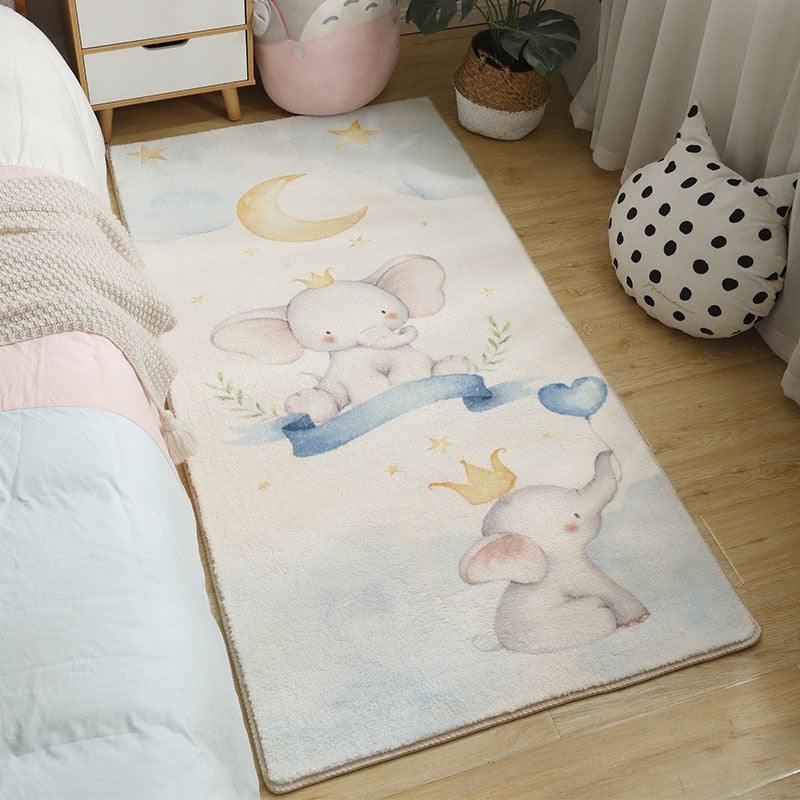 Beautiful Bedroom Rug Multicolor Cartoon Pattern Indoor Rug Synthetic Non-Slip Stain-Resistant Rug