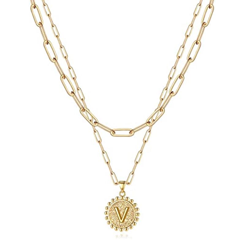 Golden Initial Necklaces for Women