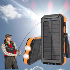 Fishing Power Bank 50000 mah Waterproof Solar Charger | Fishing Battery Pack with USB-C Fast Charging & LED Light