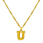 18K gold-plated initial letter necklace