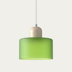 Glass light in subtle colors of the kitchen