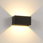 Modern waterproof rectangular LED wall light for outdoor use with up and down lighting