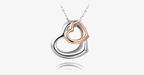 Double Heart Gold-Silver Coating Pendant - Fashionable Lobster Clasp Gold-Plated Pendant for You