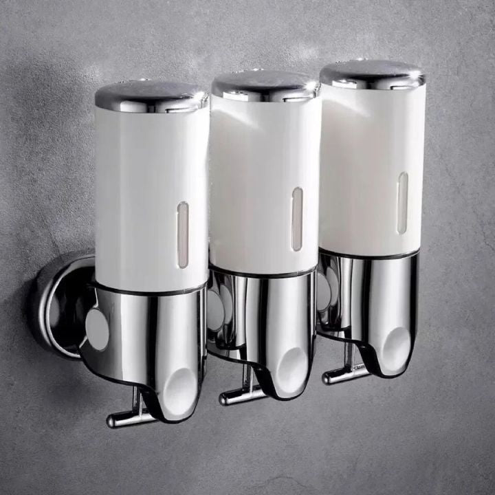 Wall Mounted Soap Dispenser | SudsStation Bathroom Organizer | Stainless Steel & ABS | 16.9 fl oz | Set of 1–3