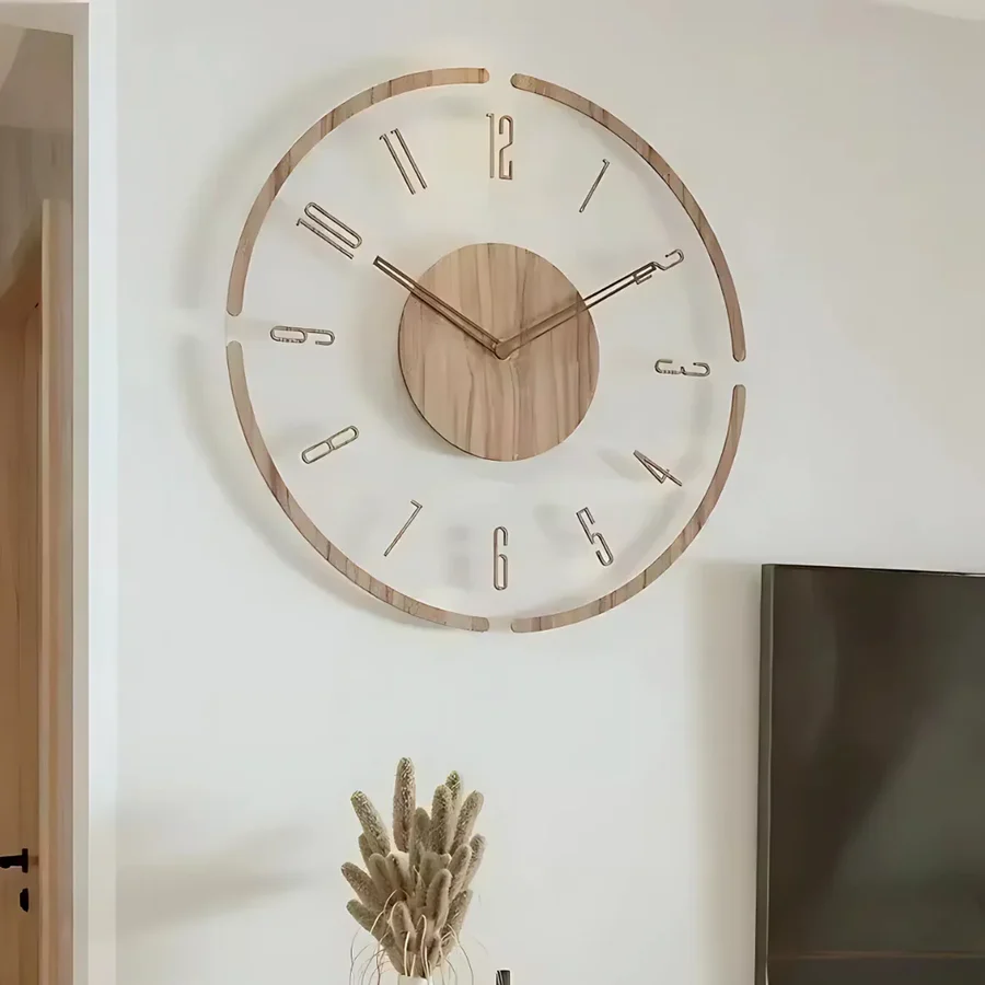 Nordic Silent Wooden Wall Clock