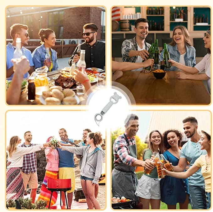 VersaPop - 4 in 1 Bottle Opener - Practical Bottle Opener - Compact Design - Ideal for All Occasions