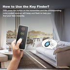 4-in-1 Key Finder with LED Flashlight and Color-Coded Receivers – Compact Key Locator for Keys, Remote Controls, and More