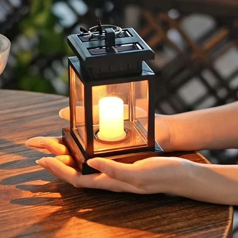 Solar LED Lantern with Light Wire and Hanging Clip – Waterproof Garden Lighting for Terrace and Balcony
