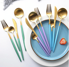 24-Piece Stainless Steel Gold-Silver Luxury Cutlery Set – RoyalGlow