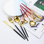 24-Piece Stainless Steel Gold-Silver Luxury Cutlery Set – RoyalGlow
