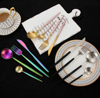 24-Piece Stainless Steel Gold-Silver Luxury Cutlery Set – RoyalGlow