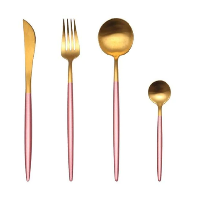 24-Piece Stainless Steel Gold-Silver Luxury Cutlery Set – RoyalGlow