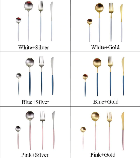 24-Piece Stainless Steel Gold-Silver Luxury Cutlery Set – RoyalGlow