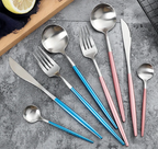 24-Piece Stainless Steel Gold-Silver Luxury Cutlery Set – RoyalGlow