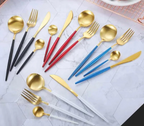 24-Piece Stainless Steel Gold-Silver Luxury Cutlery Set – RoyalGlow