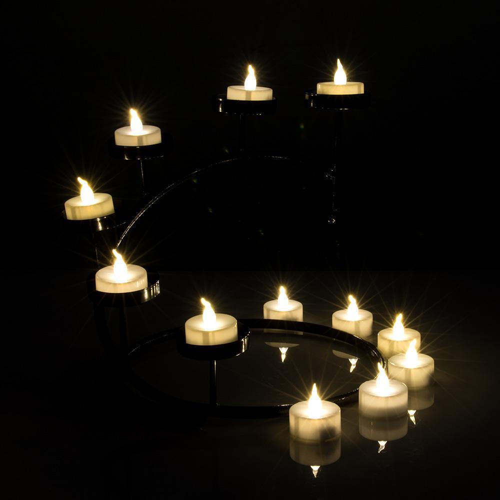 24-piece: Warm white tea lights timer flameless smokeless candles