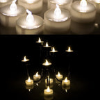 24-piece: Warm white tea lights timer flameless smokeless candles