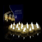 24-piece: Warm white tea lights timer flameless smokeless candles
